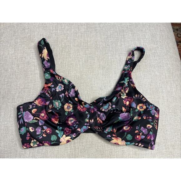 Soma 36D Satin Floral Sensuous Sides Minimizer Underwire Unlined Soft Cup Bra - Picture 2 of 7